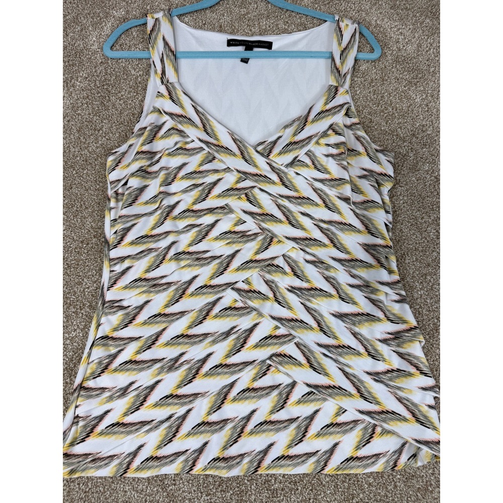 White House Black Market Chevron Ikat Crossover Surplice Sleeveless Top Large L